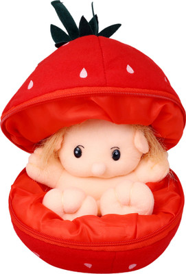 Cuddly Soft Fabric Baby Character Stuffed Toy for Kids - 10 inch(Red)
