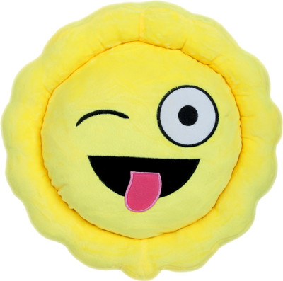 

Cuddly Soft Fabric Teasing Smiley Cushion Stuffed Toy for Kids - 15 inch(Yellow)