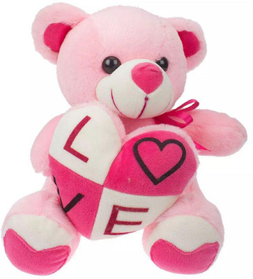 

Fun & Joy Joyful Pink Fur Teddy Bear With Heart ( Love ) - 45 cm(Pink)