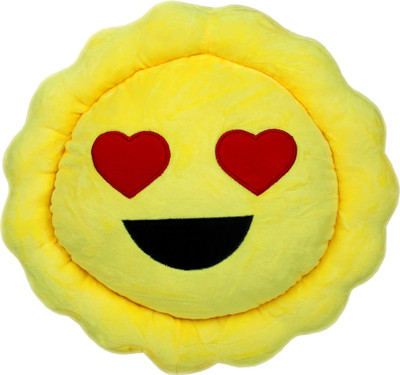 

Cuddly Soft Fabric Heart Smiley Cushion Stuffed Toy for Kids - 15 inch(Yellow)
