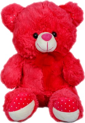 

Cuddly Silky Soft Fur Teady Bear Character Stuffed Toy for Kids - 15 inch(Red)