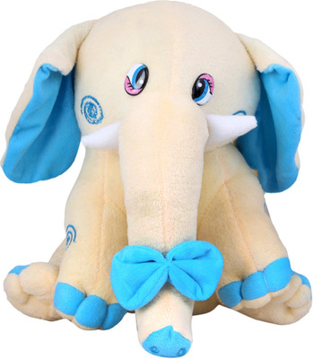 

Cuddly Soft Fabric Elephant Character Stuffed Toy for Kids - 12 inch(Blue, Cream)