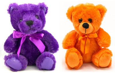 

ME&YOU Romantic Teddy Return Gifts for Wife Girlfriend Sister On Birthday, Anniversary, Rakhi, Valentine's Day IZ18Teddy-010-PUROR - 16 cm(Purple, Orange), Orange;purple