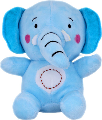 

Cuddly Soft Fabric Sitting Elephant Character Stuffed Toy for Kids - 6 inch(Blue)