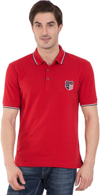 Jockey Solid Men Polo Neck Red T-Shirt