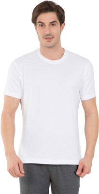 JOCKEY Solid Men Round Neck White T-Shirt