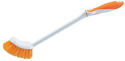 

ShopyBucket Slip-resistant flat toe cap toilet brush cleaning brush slip-resistant cranks wear-resistant brunts Toilet Brush(Orange)