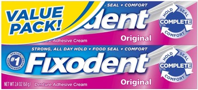 Fixodent Complete Original Denture Adhesive Cream Twin Pack 4.8 Oz Toothpaste(68 g)