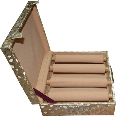 

Aadhya 4 Rod Multipurpose Bangle,jewellery, Box (Beige) Vanity Box(Golden)