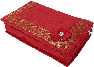 

BlushBees Gota Border Design Jewellery Organizer Pouch Bag Jewellery Vanity Box(Red)