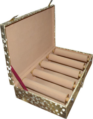

Aadhya 5 Rod Multipurpose Bangle,jewellery, Box (Beige) Vanity Box(Golden)