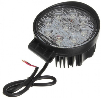 AutoTrends 1pc 27W Round 9 LED Work Light Spot Beam Lamp Off road SUV Jeep 4WD 4X4 Indicator Light Car LED (10 V, 27 W)(Universal For Car)