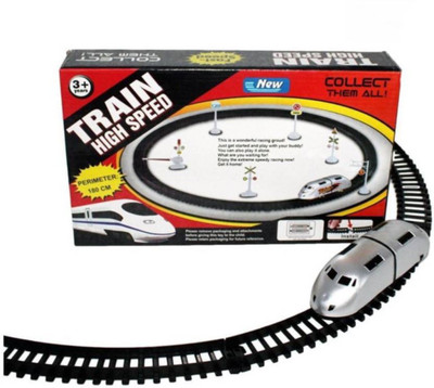ToyBin SUPER High speed Train ( Perimeter Approx 180 CM ) (Multi color)(Silver)