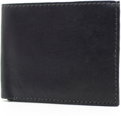 

DELMA Men Black Genuine Leather Wallet(4 Card Slots)