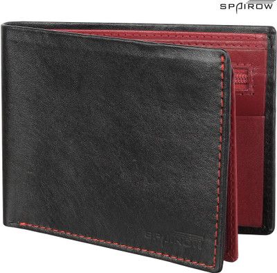 

Spairow Men Multicolor Genuine Leather Wallet(7 Card Slots), Black;red