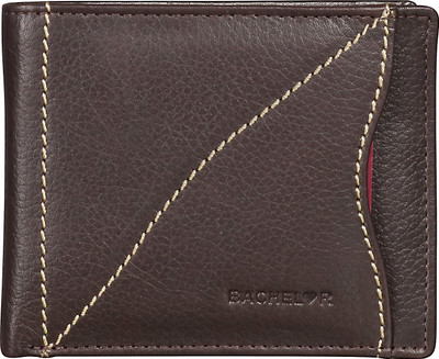 

BACHELOR Men Brown Genuine Leather Wallet(3 Card Slots), Bcs03