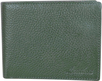 Leathox Men Green Genuine Leather Wallet(2 Card Slots)