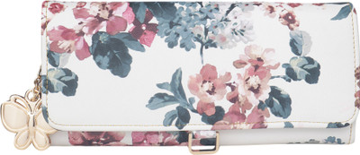 

Butterflies Women Casual White Artificial Leather Wallet(3 Card Slots), Grey;white