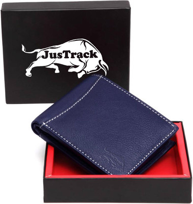 

JusTrack Men Blue Genuine Leather Wallet(6 Card Slots), Bule