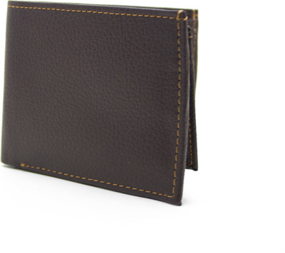 

DELMA Men Brown Genuine Leather Wallet(4 Card Slots)