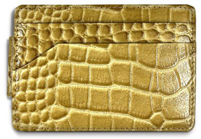 

Firdekho Men Gold Genuine Leather Money Clip(2 Card Slots), Mustard