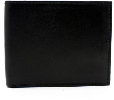 

DELMA Men Black Genuine Leather Wallet(4 Card Slots)