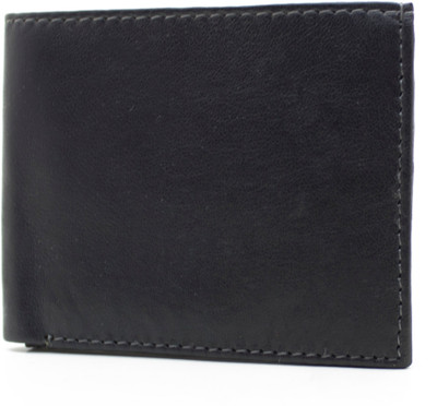 

DELMA Men Black Genuine Leather Wallet(4 Card Slots)