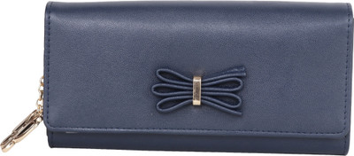 

Butterflies Women Blue Artificial Leather Wallet(4 Card Slots), Navy blue