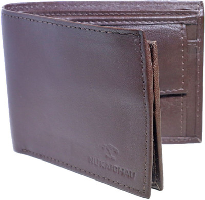 

NUKAICHAU Men Brown Genuine Leather Wallet(10 Card Slots)