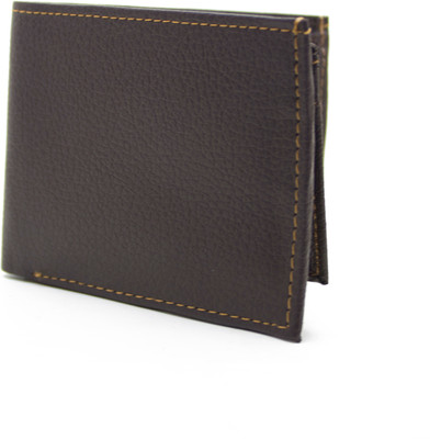 

DELMA Men Brown Genuine Leather Wallet(4 Card Slots)