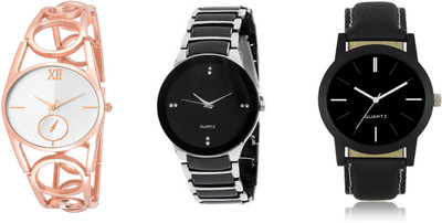 PEPPER STYLE Lorem Black And Rose Gold Stylish Watch Watch - For Men & Women