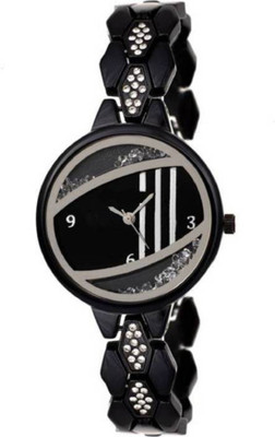 

Montres New Designer Stylish Braslate Type Movable Diamond Fancy Belt Black Women Watch - For Girls
