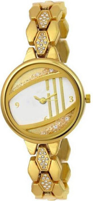 

Montres New Designer Stylish Braslate Type Movable Diamond Fancy Belt Gold Women Watch - For Girls
