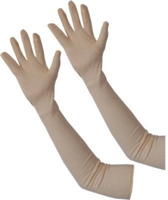 BEZAL Cotton Arm Sleeve For Women(Free, Beige)