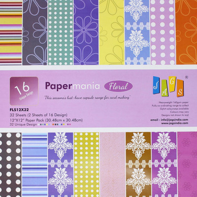 

JAGS 12x12 Inch Craft Papers Paper Mania Floral - (CPPS77) - 16 Pattern Designs 32 Sheets
