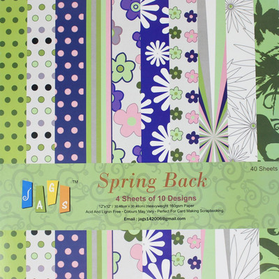 

JAGS 12x12 Inch Craft Papers Spring Back - (CPPS80) - 10 Pattern Designs 40 Sheets