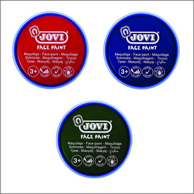 

Jovi Face Paint 3 jars of 20 ml each - Red, Dark Blue, Green