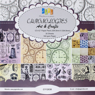 

JAGS 12x12 Inch Craft Papers Chronologies - (CPPS72) - 10 Pattern Designs 30 Sheets