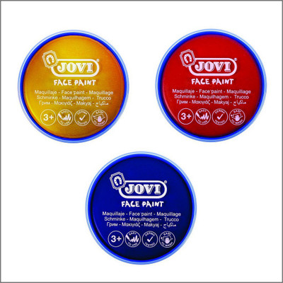 Jovi Face Paint 3 jars of 20 ml each - Gold, Red, Dark Blue