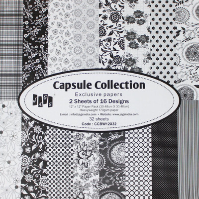 

JAGS 12x12 Inch Craft Papers Capsule Collection - (CPPS55) - 16 Pattern Designs 32 Sheets