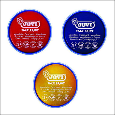 

Jovi Face Paint 3 jars of 20 ml each - Red, Dark Blue, Gold