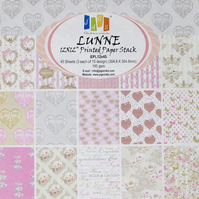 

JAGS 12x12 Inch Craft Papers Lunne - (CPPS57) - 15 Pattern Designs 45 Sheets