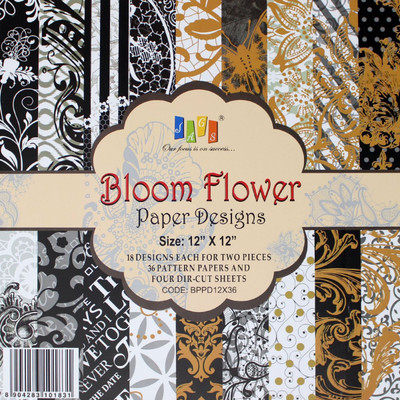 

JAGS 12x12 Inch Craft Papers Bloom Flower - (CPPS79) - 18 Pattern Designs 36 Sheets
