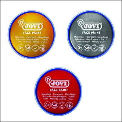 

Jovi Face Paint 3 jars of 20 ml each - Gold, Silver, Red