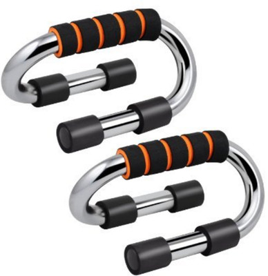 

Raisco Steel Push-up Bars/Stands with Foam Handles for Men & Women Pectorals Muscle Building, S Shape Fitness Push-up Bars Push-up Bar(Silver), Black;silver