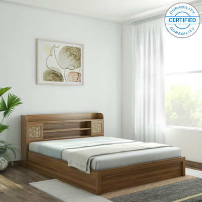 

Spacewood Engineered Wood Queen Bed With Storage(Finish Color - Natural Teak)