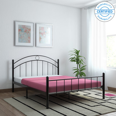 FurnitureKraft Nancy Metal King Bed(Finish Color - Black, Delivery Condition - Knock Down)