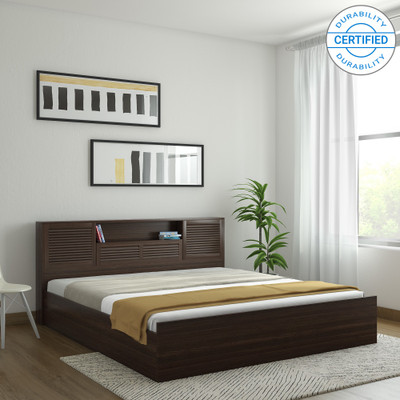 Hometown Bali Bolton Engineered Wood Queen Box Bed(Finish Color - Dark wenge, Delivery Condition - Knock Down)