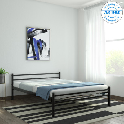 

FurnitureKraft Palermo Metal Queen Bed(Finish Color - Black)