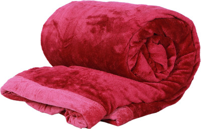 Cozy Living by Big Bazaar Plain Double Blanket(Polyester, Fuschia)